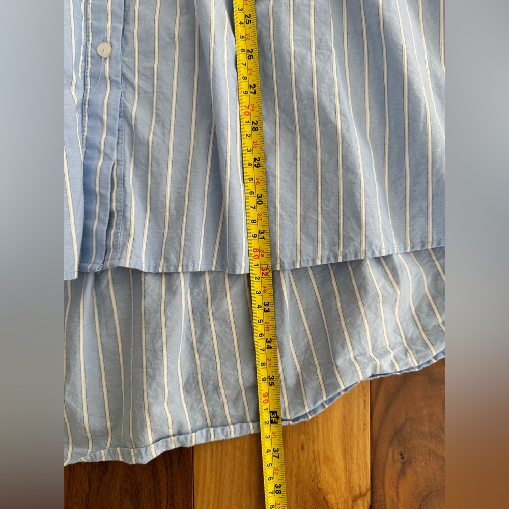 Zara blue pinstripe shirt dress tunic size Large - Picture 14 of 16